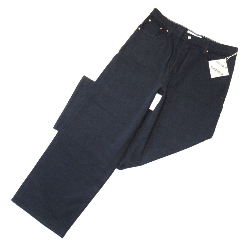 NWT Mother Superior High Waisted Spinner Skimp in Blue Graphite Wide Jeans 32